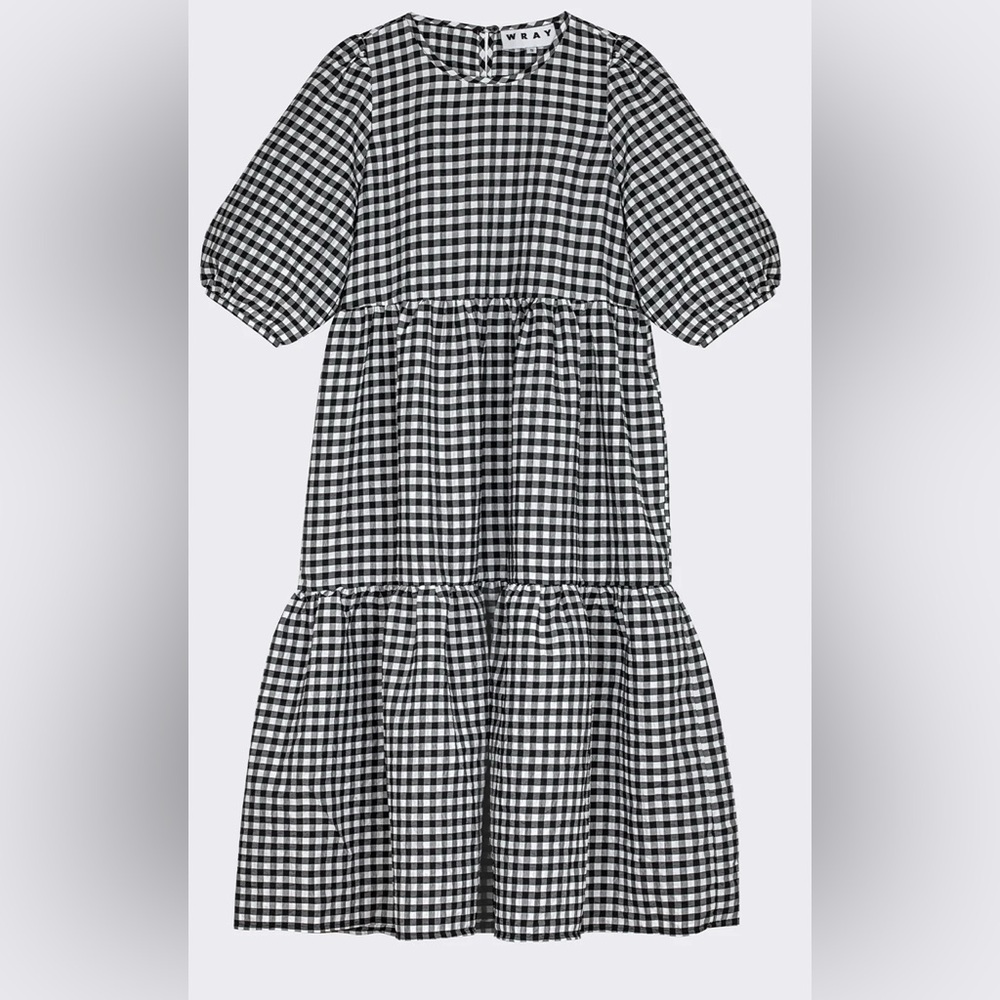 Wray Black and White Checkered Short Sleeve Dress - Size XL NWT